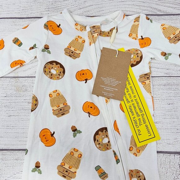 New!!! Angel Dear Baby‎ Boy Pumpkin Spice Footie Size Newborn - Picture 1 of 4